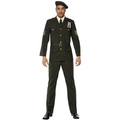 Smiffys Kostüm Kommandeur, Militärisch inspiriertes Kostüm mit tollen Details grün