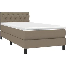 vidaXL Boxspringbett mit Matratze & LED Taupe 80x200 cm Stoff