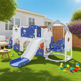 fofetbfo Rutsche 6-in-1 Blau
