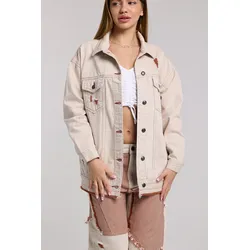 Outdoorjacke CIPO & BAXX "JACKET", Damen, Gr. L, beige, 100% Baumwolle, unifarben, Basic, regular fit normal, Langarm, Jacken