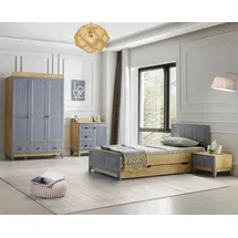 JV Möbel Set Bett, Nachttisch, Kommode, Schrank Modernes Design Stilvolles Kinderzimmer 4tlg