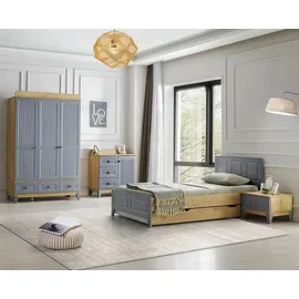 JV Möbel Set Bett, Nachttisch, Kommode, Schrank Modernes Design Stilvolles Kinderzimmer 4tlg
