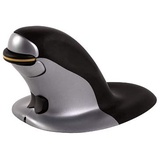 Fellowes Penguin beidhändige vertikale Maus, kabellos, Größe S, schwarz/silber, USB (9894901)