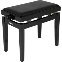 Quik-Lok QUIK LOK - PB/100 BK L Klavierbank aus Holz, Schwarzer Sky-Sitz, Robuster Bezug, Höhenverstellbar 48–57 cm, Version in Hochglanz-Schwarz-Finish