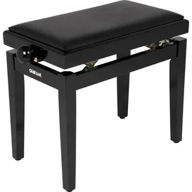 Quik-Lok QUIK LOK - PB/100 BK L Klavierbank aus Holz, Schwarzer Sky-Sitz, Robuster Bezug, Höhenverstellbar 48–57 cm, Version in Hochglanz-Schwarz-Finish
