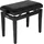 Quik-Lok QUIK LOK - PB/100 BK L Klavierbank aus Holz, Schwarzer Sky-Sitz, Robuster Bezug, Höhenverstellbar 48–57 cm, Version in Hochglanz-Schwarz-Finish