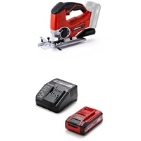 Einhell Akku-Stichsäge TE-JS 18/80 Li Power X-Change (max. 80 mm Schnitttiefe, 4-Stufen Pendelhub, Parallelanschlag, LED-Licht, inkl. 3,0 Ah PLUS Akku & Ladegerät)