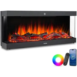 Tectake Elektro-Wandkamin Schwarz