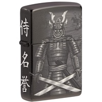 Zippo 49292 – Sturmfeuerzeug, Samurai, 360° Photo Image, High Polish Black, nachfüllbar, in hochwertiger Geschenkbox