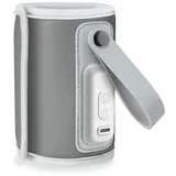 lionelo Thermup Go Tragbarer Babyflaschenwärmer USB-C, Flaschenwärmer Unterwegs & Auto, 24h Warmhaltefunktion, 5 Temperaturstufen 38–50°C, LCD Display, Thermostat, Universal, BPA-frei, Leise