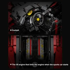 CaDA Bricks Auto Italien Super Car 1:8 CH RTR rot (C61042W)