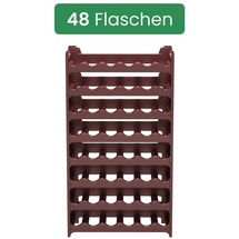 ARTECSIS Weinregal stapelbar Kunststoff für 48 Flaschen, stabiles Flaschenregal für Gastronomie und Lagerraum, erweiterbare Weinlagerung, Braun