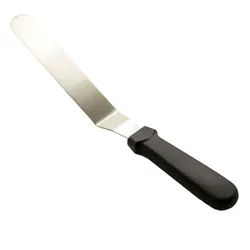 Airbrush-City Tortenheber/ Tortenmesser/ Winkelpalette aus Edelstahl - 20,5 cm schwarzer Griff