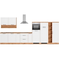 Kochstation Küche »KS-Lana«, 440 cm breit, wahlweise mit oder ohne E-Geräte, weiß
