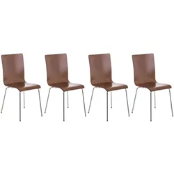 CLP 4er-Set  Wartezimmerstuhl PEPE mit ergonomisch geformten Holzsitz und Metallgestell I 4x Konferenzstuhl   In verschiedenen Farben erhältlich