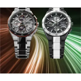 Seiko Astron GPS Solar Dual Time Chronograph Limited Edition Herrenuhr Chrono Titan Schwarz/Orange LE