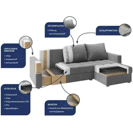 masseno Ecksofa Kos ¦ creme ¦ Maße (cm): B: 220 H: 85