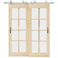 vidaXL Schiebetür-beschlagsatz 200 Cm Edelstahl Silbern - Vidaxl