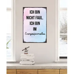 queence Metallbild »Energiesparmodus«, Schriftzüge-Schriftzug, (1 St.), Stahlschilder queence Farbe Bild(er): rosa