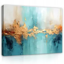 WallArena Leinwandbild, Abstrakt Modern Bilder Wohnzimmer 100x70