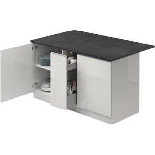 kochstation Kücheninsel »KS-Sole,Kochinsel,Küchenarbeitsblock,Inselküche,Arbeitsinsel« Breite 155 cm, mit Apothekerauszug, gedämpfte Türen, weiß