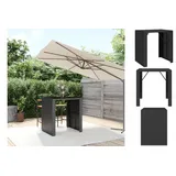 vidaXL Bartisch mit Glasplatte Schwarz 105x80x110 cm Poly Rattan