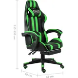 vidaXL 20529 Gaming Chair mit Fußablage schwarz/grün