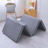 Generisch Klappmatratze Gästematratze, 5cm/8 cm hoch 4-teilige faltmatratze campingmatratze für Reisen, Boden, Gästebett, Waschbar abnehmbarem Reisematratze Faltbare Matratze,Grau,150x200x8cm