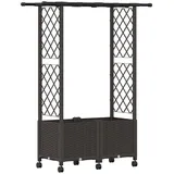 vidaXL Hochbeet mit Rankgitter und Dach 124,5 x 40 x 142 cm Braun