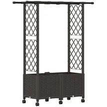 vidaXL Hochbeet mit Rankgitter und Dach 124,5 x 40 x 142 cm Braun