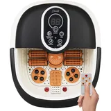 CALMENTA® XXL Fußbad 12L – Automatische Radmassage & Infrarot – Fußsprudelbad 48°C mit Shiatsu – Elektrische Fußbadewanne - Entspannung ... - Weiß