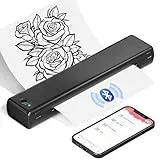 COLORWING A4 Mobile Drucker,Thermodrucker mit Bluetooth,Tragbarer Drucker für Handy und Tattoo,Unterstützt A4 Thermopapier und Tattoopapier,Kompatibel mit Android iOS Mac