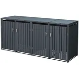 ML-Design Mülltonnenbox für 4 Tonnen 240L 264x80x116,3 cm, Anthrazit, Stahl,