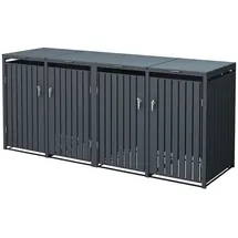 ML-Design Mülltonnenbox für 4 Tonnen 240L 264x80x116,3 cm, Anthrazit, Stahl,