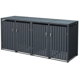 ML-Design Mülltonnenbox für 4 Tonnen 240L 264x80x116,3 cm, Anthrazit, Stahl,