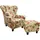 luma-home schönes für dein zuhause Ohrensessel mit Hocker Webstoff 90 x 98 x 76 cm mehrfarbig