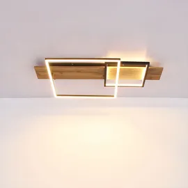 GLOBO Memory Deckenleuchte 1x LED 24,0 W Holzoptik schwarz
