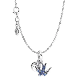 Pandora 15509 Damen-Kette Funkelnde Schwalbe und Zitat Silber