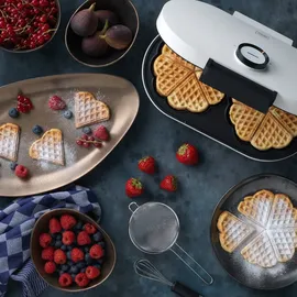 TREBS 13120 - Doppelherzwaffeleisen - Weiß