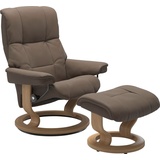 Stressless Relaxsessel STRESSLESS "Mayfair" Sessel Gr. Leder BATICK, Classic Base Eiche, Relaxfunktion-Drehfunktion-PlusTMSystem-Gleitsystem, B/H/T: 88 cm x 102 cm x 77 cm, braun (mole batick) Lesesessel und Relaxsessel