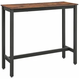 VASAGLE Bartisch rechteckig 120 x 40 x 100 cm Vintagebraun-Schwarz