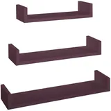 Sanitec 3ER SET WANDREGAL FARBE AUBERGINE