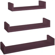 Sanitec 3ER SET WANDREGAL FARBE AUBERGINE