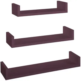 Sanitec 3ER SET WANDREGAL FARBE AUBERGINE