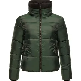 Navahoo Damen Winterjacke warm reflektierende Steppjacke in Metallic-Optik Sternschnüppchen Forest Green Gr. M - M