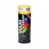 Maxi Color NEW QUALITY Sprühlack Lackspray Glanz 400ml Universelle spray Nitro-zellulose Farbe Sprühlack schnell trocknender Sprühfarbe (RAL 1021 Rapsgelb glänzend)