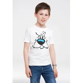 LOGOSHIRT T-Shirt LOGOSHIRT "Idefix - Faces - Asterix", Mädchen, Gr. 140/152, grau, 100% Baumwolle, bedruckt, normal, Rundhals, Shirts T-Shirt, mit tollem Frontdruck