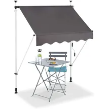 Relaxdays Klemmmarkise 150 x 120 cm grau 10023701