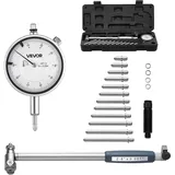 Vevor Innendurchmesser Messuhr Set, Messuhr mit 0,03 mm Genauigkeit, 0-6,35 mm Bohrungsmessgerät, Bohrungslehre mit Stange, Aufbewahrungskoffer, Ambosse für industrielle Bearbeitungsmessungen