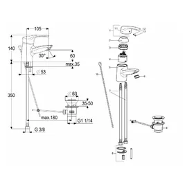 Heinrich Schulte Ascona1 Einhebel Waschtischarmatur Chrom